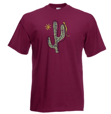 ΜΠΟΡΝΤΩ t-shirt FRUIT OF THE LOOM με στάμπα CACTUS